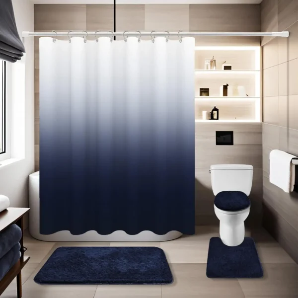 4-Piece Navy Blue Bathroom Set