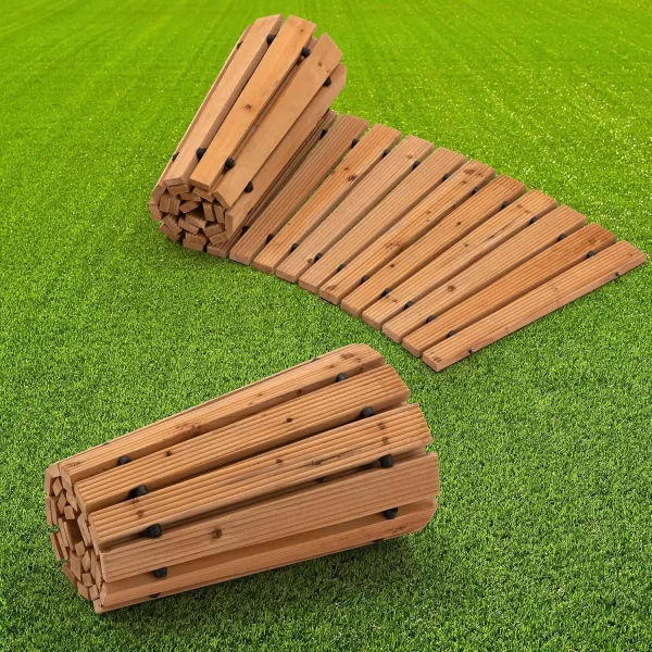 6FT Curved Wooden Garden Pathway Roll Out Walkway