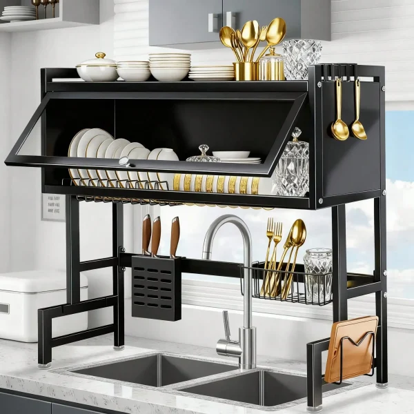 Over The Sink Dish Drainer Drying Rack 3 Tier